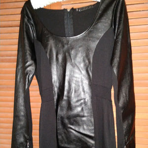 Black pleather stretch dress